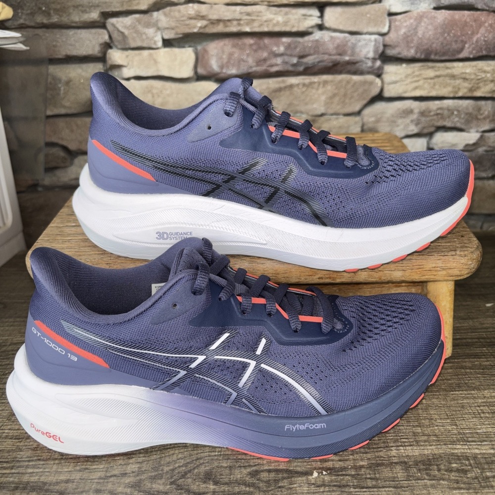 ASICS GT-1000 13 Running Shoes Women Size 7.5  Blue Comfort Cushion Low Sneakers - Picture 2 of 12